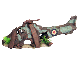 Aqua One Ornament - Ruined Helicopter M 40x13x15cm