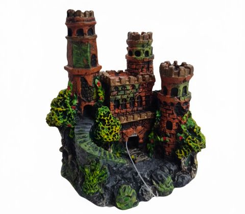 Exotic Aquarium Ornament - Medieval Castle Gold Top Mini