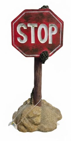 Aqua One Ornament - Sign STOP (L) 8x7x15.5cm