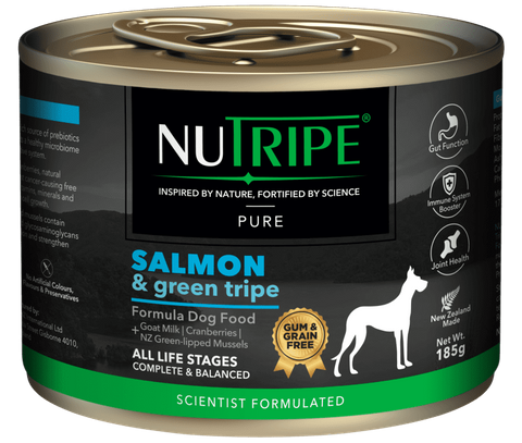Nutripe Pure Dog Salmon & Green Tripe 185g