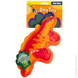 Pet One Dog Toy Adventure Squeaky Dinosaur Red 30cm