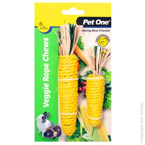 Pet One Veggie Rope Chews Twin Pack - Corn