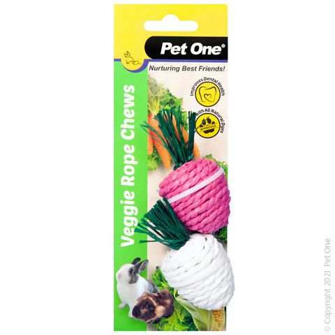Pet One Veggie Rope Chews Twin Pack - Radishes