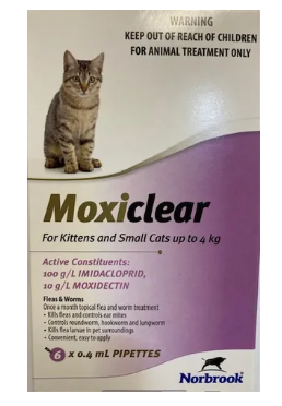 Moxiclear Cat & Kitten Small 0-4kg 3pk