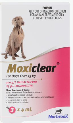 Moxiclear Dog 25kg+ 3pk