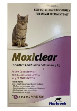 Moxiclear Cat & Kitten Small 0-4kg 6pk