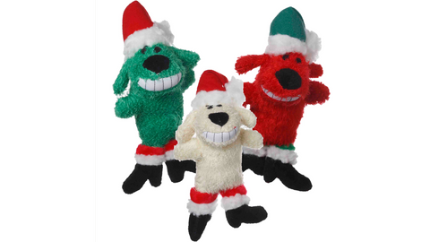 Christmas Loofa Santa Dog Assorted Colours 15cm