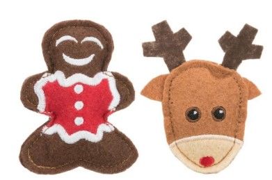 Christmas Stitched Felt Elk & Gingerbread Man
