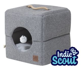 Indie & Scout Foldable Cube Bed Charcoal 40x40x40cm