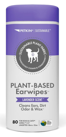 Petkin Plant-Based Ear Wipes Lavender 80pk