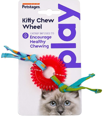 Petstages Dental Kitty Chew Wheel Catnip Infused Toy