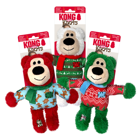 Kong Christmas Wild Knots Bear - Assorted Colours S/M