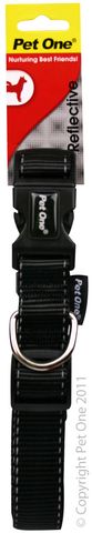 Pet One Reflective Collar Black