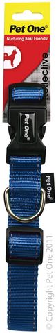 Pet One Reflective Collar Blue