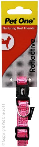 Pet One Reflective Collar Pink