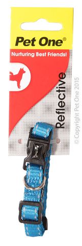 Pet One Reflective Collar Aqua
