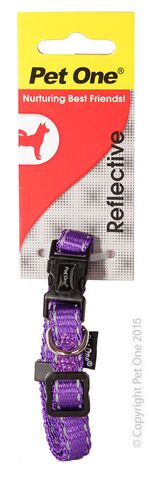 Pet One Reflective Collar Purple