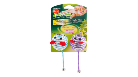 Hartz Cattraction Bell Mouse 2pk with Catnip & Silver Vine