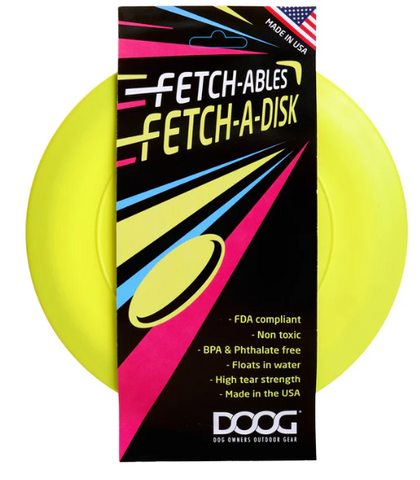 Doog Fetchables Rubber Frisbee - Yellow