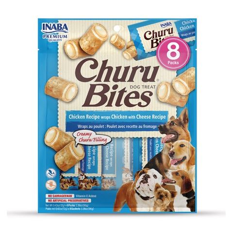Inaba Dog Churu Bites Chicken Wraps with Cheese 8pk