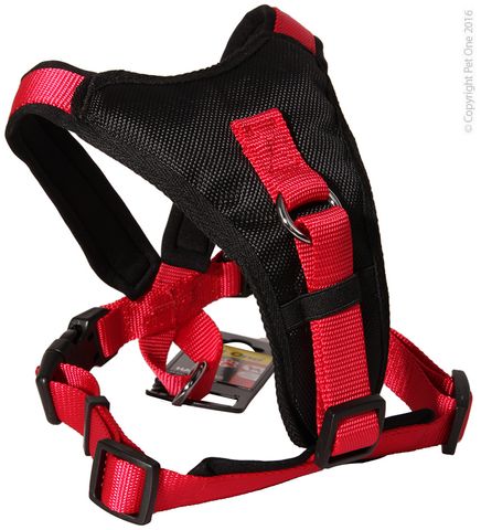 Pet One Comfy Harness Black and Red
