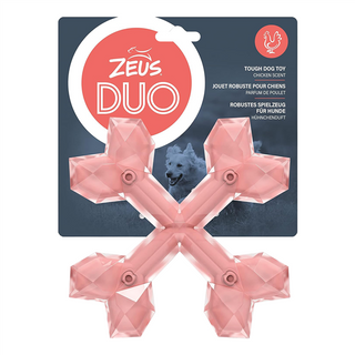 Zeus Duo Dog Cross Bone Coral - Chicken Scent 15cm
