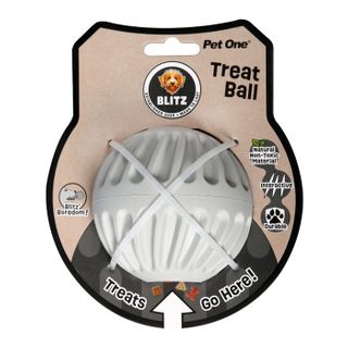 Pet One Dog Toy - Blitz Rubber Treat Ball Grey L