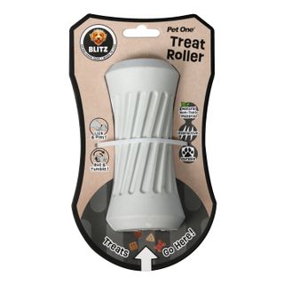 Pet One Dog Toy - Blitz Rubber Treat Roller Grey  M
