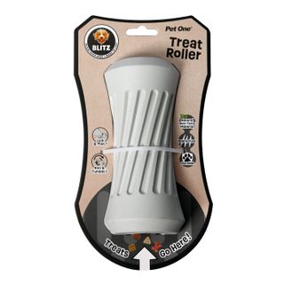Pet One Dog Toy - Blitz Rubber Treat Roller Grey L