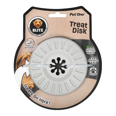 Pet One Dog Toy - Blitz Rubber Treat Disk Grey