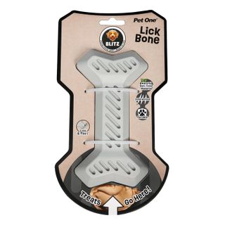 Pet One Dog Toy - Blitz Rubber Lick Bone Grey L