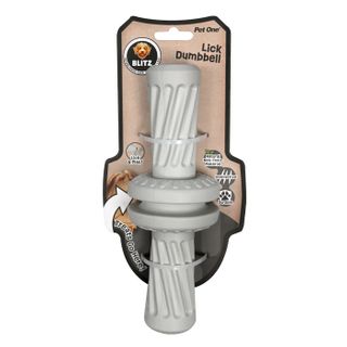 Pet One Dog Toy - Blitz Rubber Lick Dumbbell Grey L