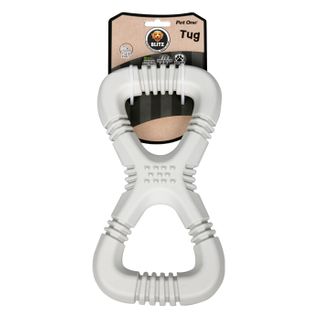 Pet One Dog Toy - Blitz Rubber Tug Grey L