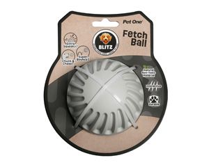Pet One Dog Toy - Blitz Rubber Fetch Ball Grey L
