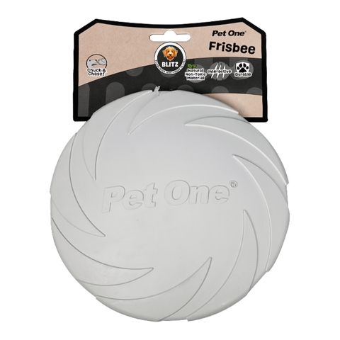 Pet One Dog Toy - Blitz Rubber Frisbee Grey