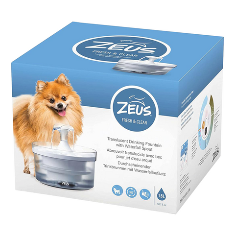 Zeus Fresh & Clear Fountain with Waterfall Spout 1.5L