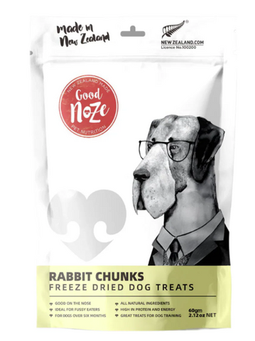 Good Noze Dog Freeze Dried Rabbit Chunk Treats 60g