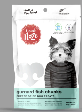 Good Noze Dog Freeze Dried Gurnard Fish Chunk Treats 60g