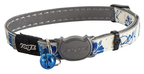 Rogz Glowcat Collar Blue Floral