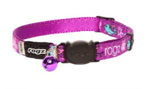 Rogz Fancycat Collar Purple Lovebirds 11mm