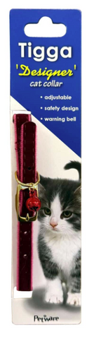 Tigga Velvet Cat Collar Purple