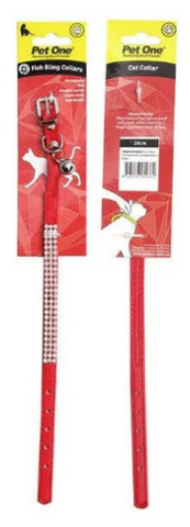 Pet One Cat Collar Diamante Studded Red