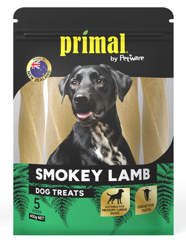 Primal Dog Treats Smokey Lamb 5pk 450g