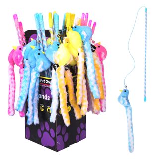 Pet One Cat Toy - Bird Wand with Bell & Crinkle Mixed Colours