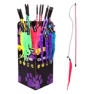 Pet One Cat Toy - Worm Wand with Bell Mixed Colours
