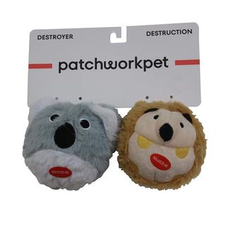 Patchwork Pet Dog Toy - Pricklet Koala & Hedgehog Duo 11cm