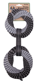 Pet One Dog Toy - Blitz Rope Double Braided Ring Grey