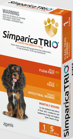 Simparica Trio Chewable Tab 5.1kg - 10kg - 1pk