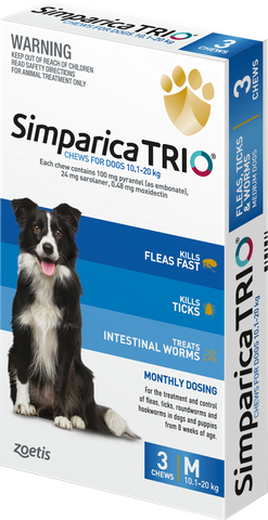 Simparica Trio Chewable Tab 10.1 - 20kg - 1pk