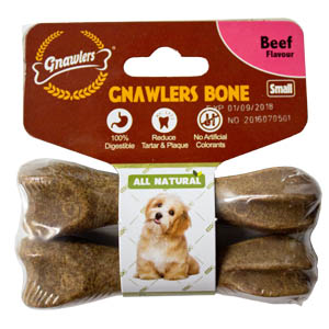 Gnawlers  7.6cm Beef Bone Twin Pack
